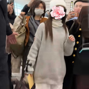 不退不换 原439 特惠269 26新款 张韶涵同款羊皮十字架羊毛针织衫