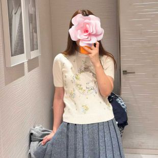 26新款 特惠339 奚梦瑶同款 蝴蝶结短袖 不退不换 羊毛针织衫 原539