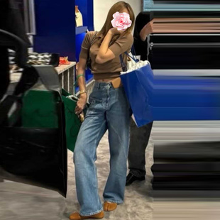 原439 斜襟高腰弯刀牛仔裤 特惠239 刺绣口袋 25新款 不退不换