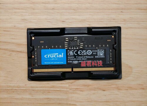 英睿达 8G DDR5-4800 SODIMM 1.1V CL40 CT8G48C40S5笔记本内存
