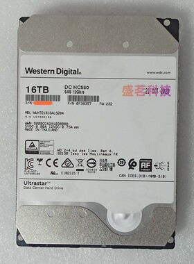 WD/西部数据 WUH721816AL5204 16T HC550 SAS 512M 3.5企业级硬盘