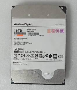 WD/西部数据 WUH721816AL5204 16T HC550 SAS 512M 3.5企业级硬盘