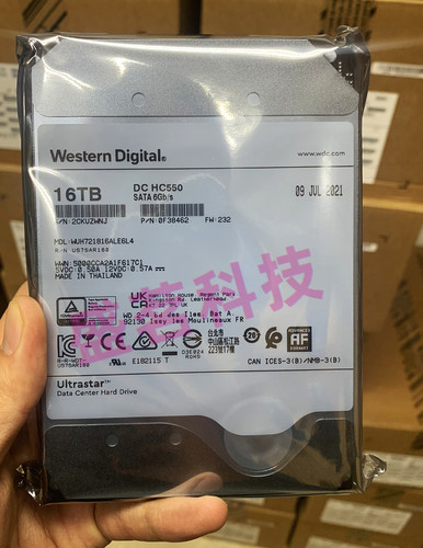 WD/西数 HC550 WUH721816ALE6L4 16T 7.2K SATA企业级NAS机械硬盘