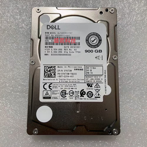 DELL AL14SXB90ENY YKT0W 0YKT0W 900G 15K SAS 2.5 12G R740硬盘