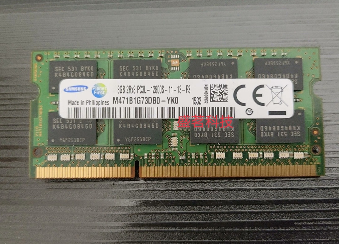 三星 M471B1G73DB0-YK0 8G 2RX8 12800S DDR3L 1600 笔记本内存条