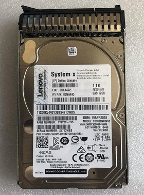 IBM FRU 00NA492 00NA491 X3550M5 X3850X6 1TB SAS 2.5 12Gb硬盘