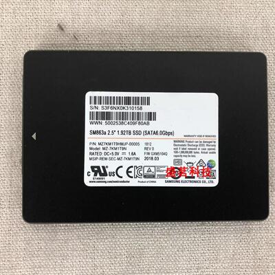三星 SM863a MZ7KM1T9HMJP-00005 1.92T 2.5 SSD MZ-7KM1T9N 硬盘