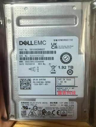 DELL SDFUS85DHB02T 1.92T SAS 24Gb SSD硬盘0VRTN9 KPM6XRUG1T92