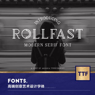 Font 425002 国外现代经典 复古潮流优雅装 饰创意字体Rollfast
