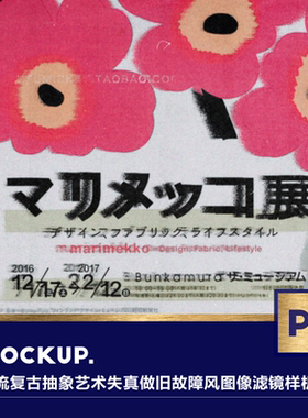 潮流复古抽象艺术失真做旧故障风图像照片滤镜ps样机特效生成模板