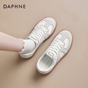 达芙妮软底德训鞋女款平底休闲板鞋2025春季新款轻便百搭小白鞋子