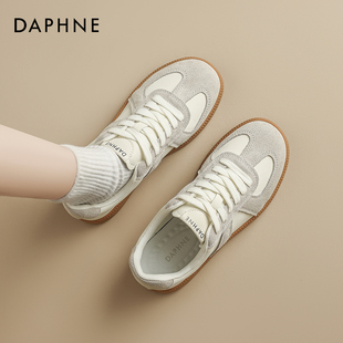 达芙妮厚底德训鞋女款2026春季新款休闲百搭小白鞋子轻便复古板鞋