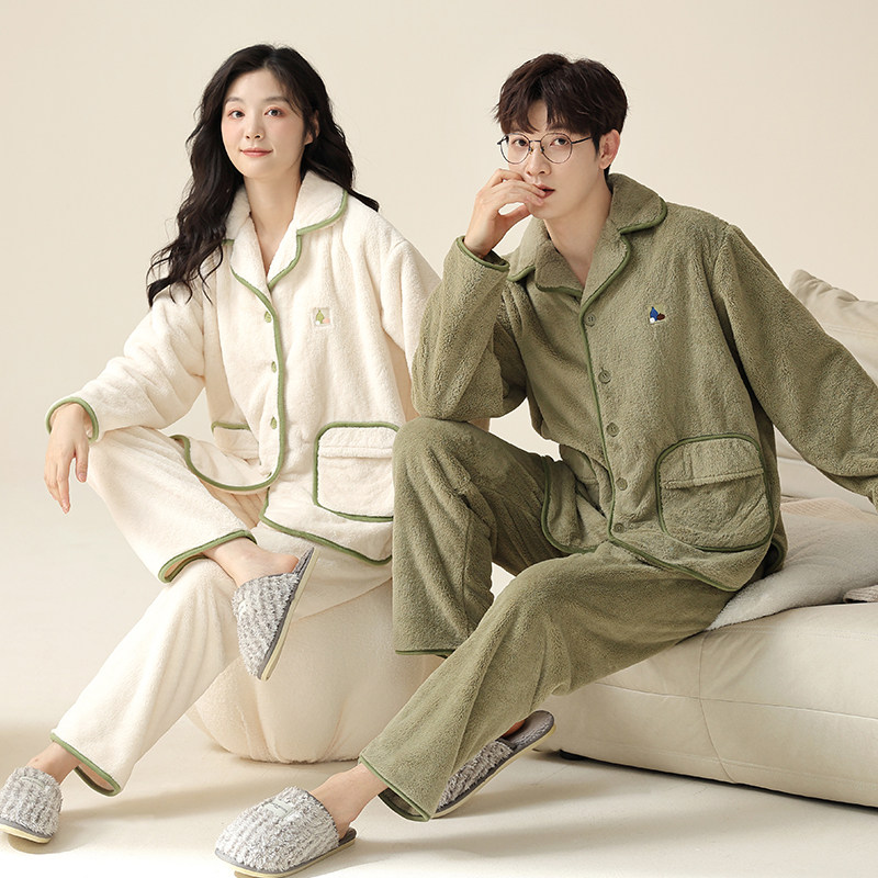 珊瑚绒情侣睡衣冬季加绒加厚2025新款保暖男士女款秋冬家居服套装,女士内衣/男士内衣/家居服,睡衣/家居服套装,淘宝优惠券,粉丝福利购,淘宝优惠卷