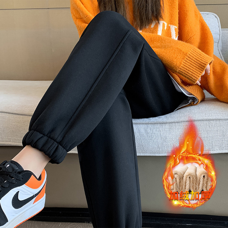 加绒加厚束脚宽松运动休闲灯笼裤
