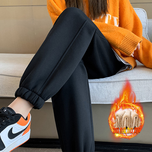 束脚宽松外穿灯笼裤 仿羊羔绒加厚卫裤 子 女秋冬2025新款 加绒运动裤