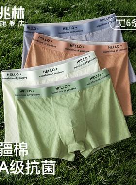 俞兆林男士内裤男生纯棉抗菌2025新款四角裤平角短裤头男款底裤衩