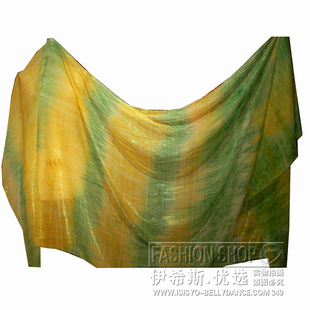伊希斯新款肚皮舞6#扎染烫金渐变大手纱抛纱巾2.5*1.1mveil34
