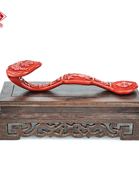 漆花雕漆铜胎如意摆件商务礼品送家人朋友扬州漆器厂工厂店直销