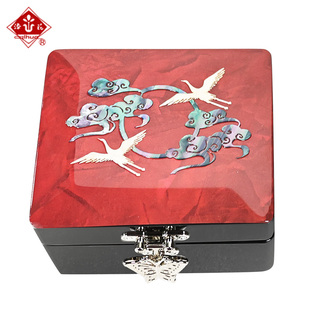 漆花扬州漆器厂贝雕螺钿首饰盒珠宝收纳盒闺蜜古风汉服礼物