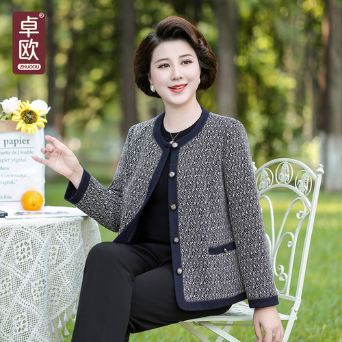 卓欧中老年女2026新款小香风外套
