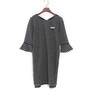 条纹中袖 莉系列 库存折扣时尚 商务女装 连衣裙S2635B 春夏新品