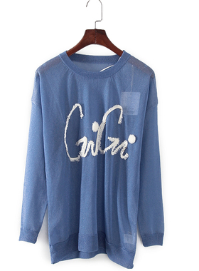 G系列 春秋新款品牌女装库存折扣休闲宽松流苏字母毛衫F1655C