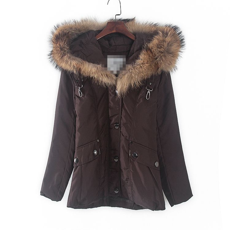 安系列 冬季新款专柜女装库存折扣奢华貉子毛短款时尚羽绒服Y1437