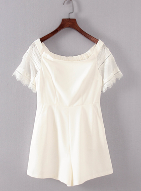 碧系列 夏季新款品牌女装库存折扣时尚短裤短袖连体裤F1883C