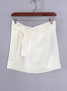 香蕉系列 夏季新款专柜女装库存折扣白色时尚气质绑结半裙Y4694D