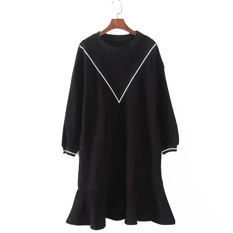 G系列 春秋新款品牌女装库存折扣韩版V字拼接连衣裙F1673