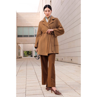 30羊绒经典 版 短款 修身 双面羊绒大衣秋冬毛呢外套 浴袍时尚 M家同款