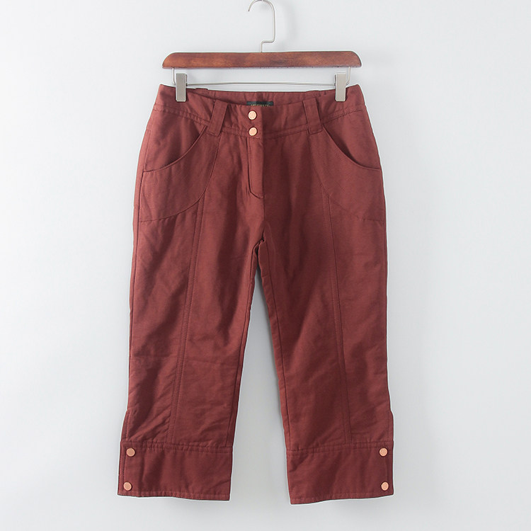 低腰贝系列七分直筒棉裤