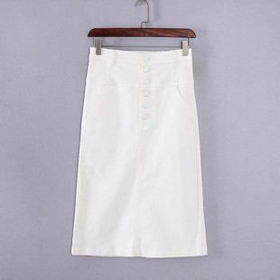 库存折扣中长款 专柜女装 牛仔半身裙Y4755B 春秋新款 香蕉系列