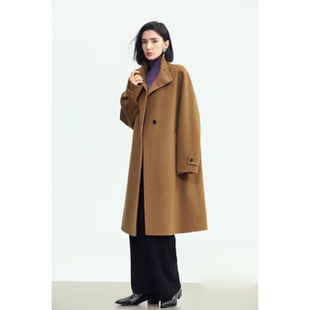 新款 2026秋冬季 羊毛羊绒双面呢廓形立领大衣女 女装 之禾同款
