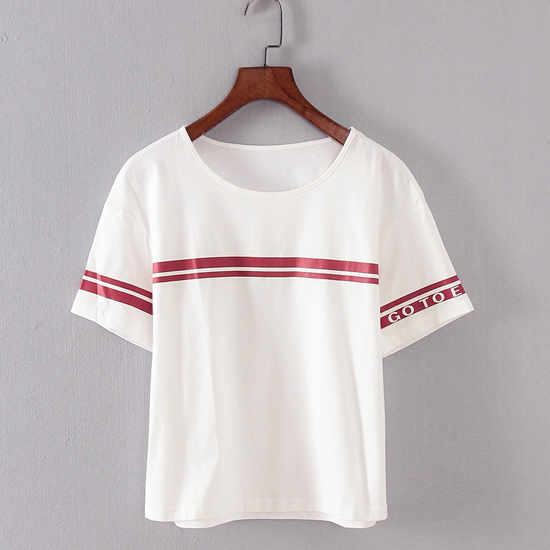 碧系列 夏季新款品牌女装库存折扣极简风短袖白色T恤F1752B