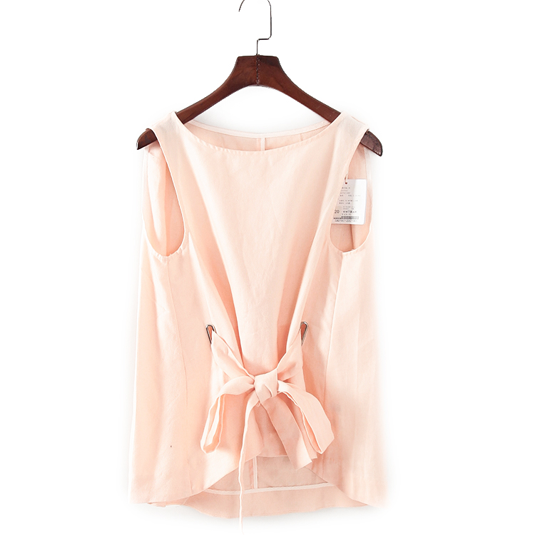 G系列 夏季新款品牌女装库存折扣甜美小清新系带无袖上衣F1666B