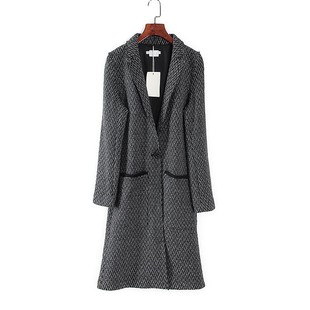 格纹修身 ESP系列 品牌库存折扣长款 秋冬女装 外套Y145 新款