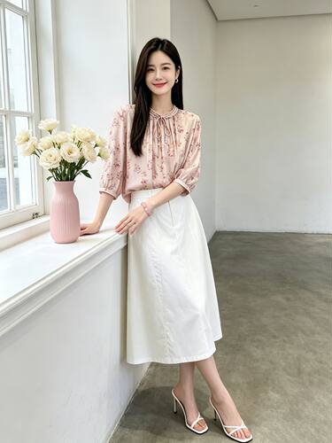 专柜同款2026新款夏季100%桑蚕丝碎花圆领长袖衬衫女上衣