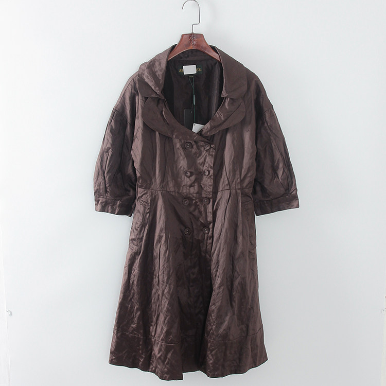 贝系列 春秋新款品牌库存折扣女装中长款显瘦风衣外套F208B