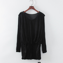 库存折扣黑色长袖 贝系列 品牌女装 新款 连衣裙F455A 春夏款