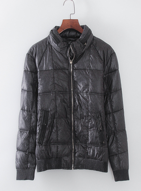 MC系列 冬季新品品牌男装库存折扣黑灰色立领保暖棉服S3017B