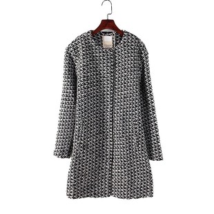 品牌库存折扣千鸟格中长款 秋冬女装 呢外套Y346 新款 ESP系列