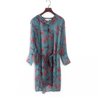 库存折扣优雅小翻领设计连衣裙Y4489B 专柜女装 香蕉系列 春夏新款