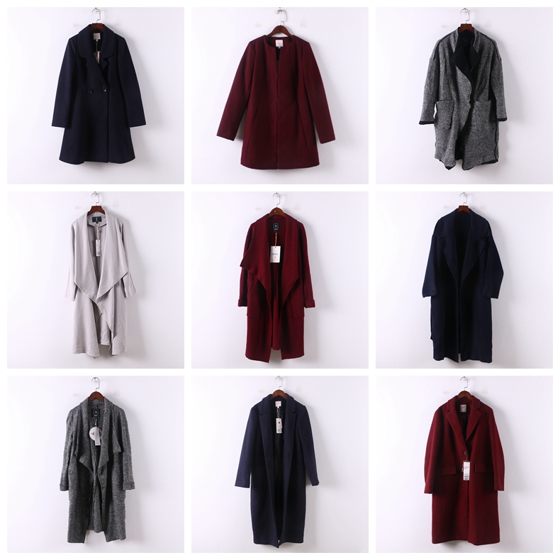 单件系列 秋冬新款库存折扣多款式简约大气中长款大衣外套女D760
