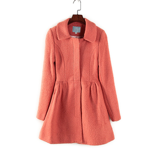 库存折扣娃娃领蝴蝶结中长款 秋冬女装 外套Y3826 新款 林系列