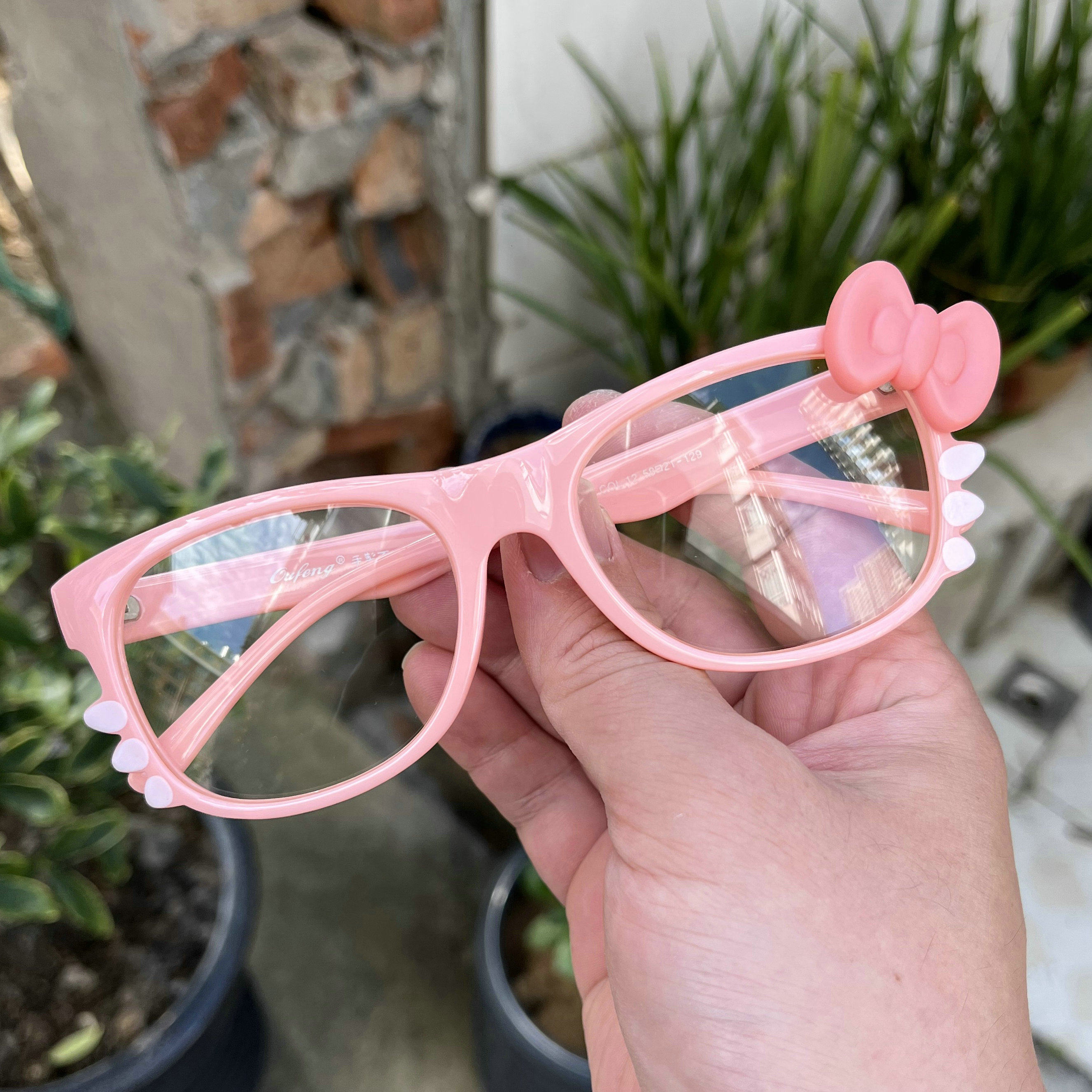 hello kitty蝴蝶结眼镜架原宿大脸显瘦眼镜框近视可配可爱眼镜