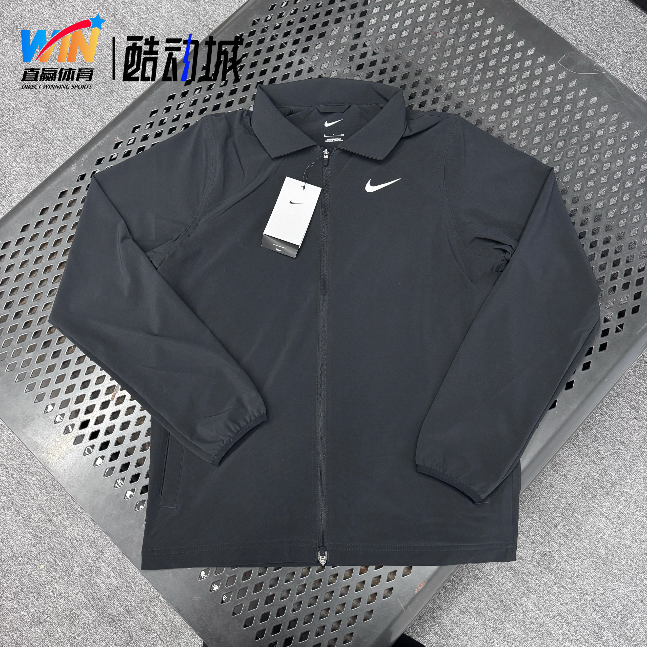 Nike/耐克 男子高尔夫夹克外套梭织防泼水拼接叠搭网眼FQ0462-010