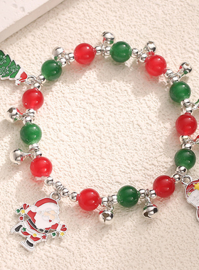 彩衣阁时尚美丽绿红色珠珠手链甜美樱桃花朵可爱卡哇伊女生小礼物