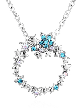 圆圈水晶短款甜美风饰品项链