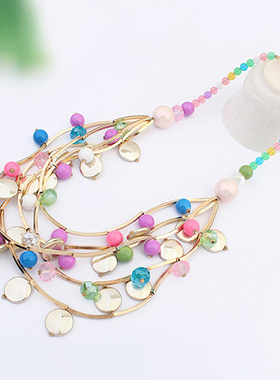 彩衣阁时尚美丽百搭多层甜美女生中长款项链日韩风格拍照饰品流行